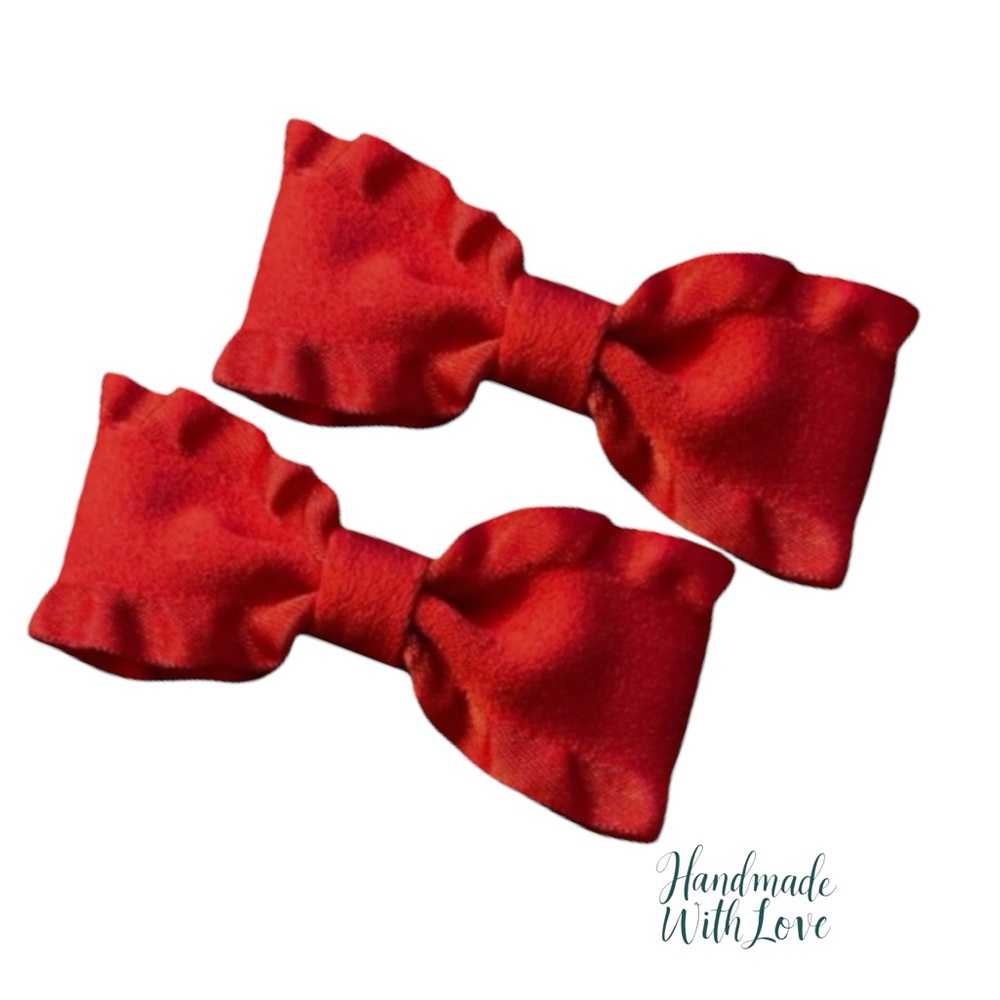 Elegant Red Hair Bows for Kids - Picture 4 of 8